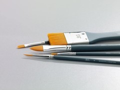 6 Pack Watercolour Brush Set Short Handle Round Flat Filbert Art Supplies