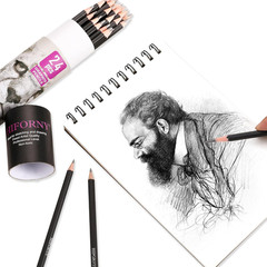 24-Piece Graphite Sketching Pencil Set – 14B-5H, Ideal for Beginners & Artists