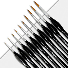 6 Pcs Dry Brush Set for Miniature Painting, Acrlics,Oils, Watercolors,By Birch W