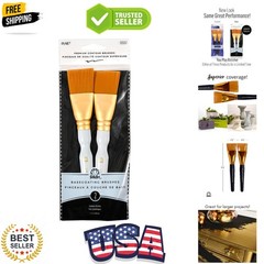 Plaid Enterprises 50557E Enterprises Inc. 50557E Taklon Flat Brush, Gold 2-Pi…