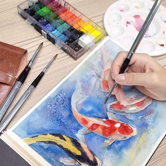 Kolinsky Travel Watercolor Brushes Sable Hair Round Paint Case Set 3 PCS