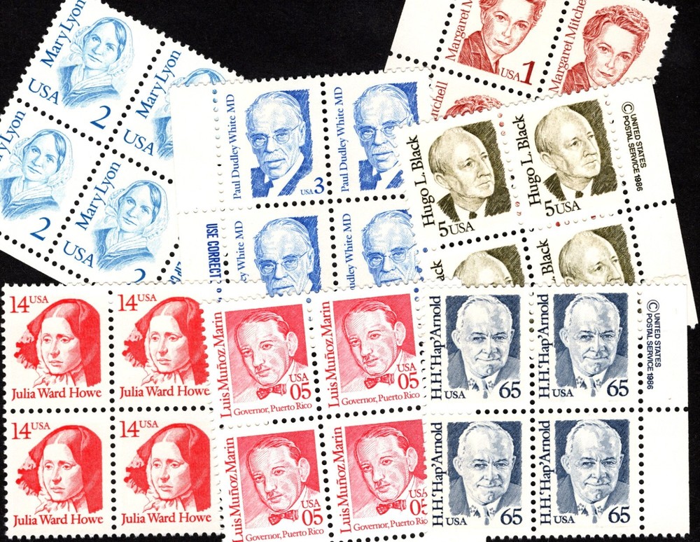1986-1994 Your Choice: GREAT AMERICANS Zip and USPS Blocks! MNH US Stamps!