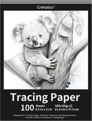 8.5″ X 11″ Tracing Paper, Translucent Tracing Pad, 100 Sheets 38Lb/60Gsm Vellum