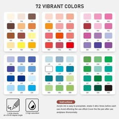 Acrylic Paint Markers, 72 Colors Acrylic Gel Pens, Ballpoint Pens Extra Fine …