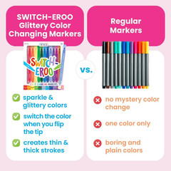 New Color Changing Markers 12 Pack, Dual Tip Sparkle Art Set Fast Shipping