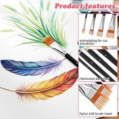 4PCS Grainer Brush Set for Texture, Professional Flat Comb Artist Paint Brush…