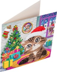 CraftBuddyUS CCK-XM35: ” Cozy Kitten” Crystal Art Card 18 x 18 cm