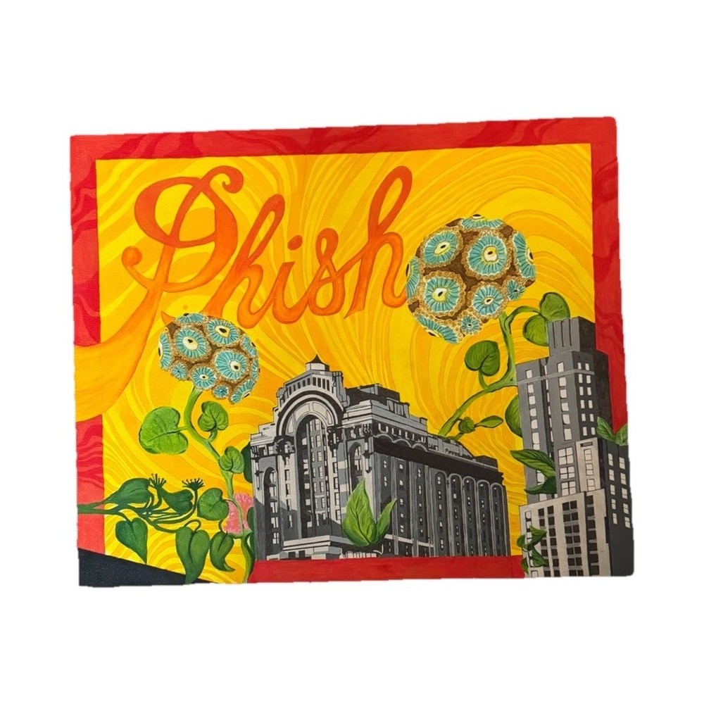 Phish Cityscape Flowers Hand-Painted Canvas