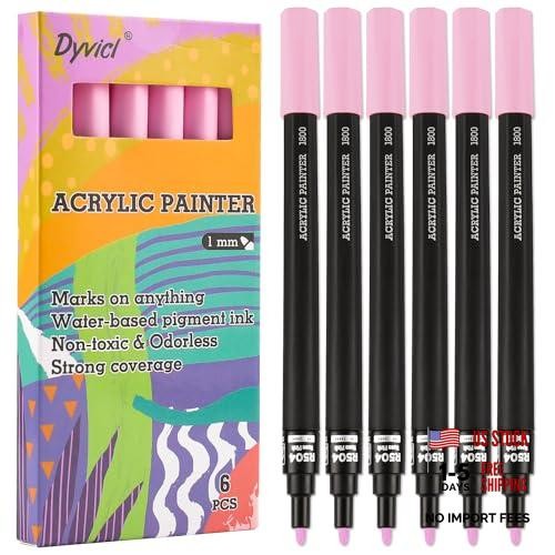 Acrylic Paint Markers, Fine Point Paint Pens Acrylic Markers for Rose Pink