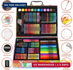 Soucolor Arts and Crafts Supplies, 183-Pack Drawing Painting Set for Kids Girls