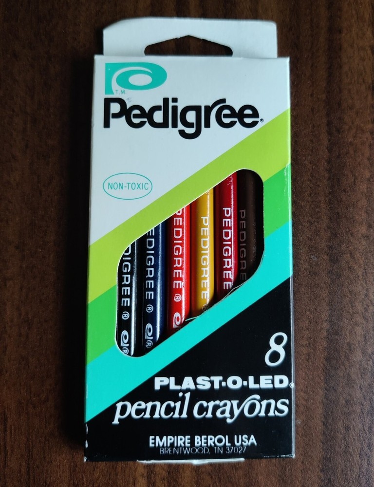 Pedigree Colored Pencil Crayons Empire Plast-o-Led 8-ct Vintage 1974 Unused