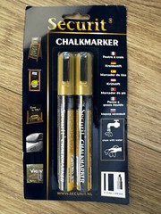 Securit Chalkmarker Pens 2mm-6mm 2 Pack Gold