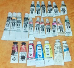 Lot 24 Designers Gouache Assorted tube watercolor Turner, Linel, WN LOOK