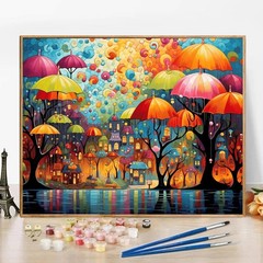 Paint by Numbers Kit for Adults, Colorful Trees Adults’paint-by-Number Kits on C