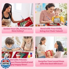 Bowetile 4 Pack Framed Paint by Numbers Christmas for Adults, Gno
