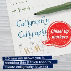 6 PCS Pitt Artist Calligraphy Pen Set Multi Colored Felt Tip Pens for Lettering