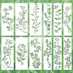 12pcs Leaf Vine 30×11.4cm/11.81×4.5in, 30×7.62cm/11.81x3in, transparent