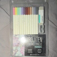 Tombow Irojiten Tranquil Colored Pencil Set Multicolor MONO Eraser Sharpener