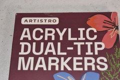 Artistro Acrylic Dual-Tip Markers 12 Colors Dot 5.0mm Fine 1.0mm Set Multicolor