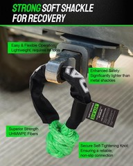 DAYDOOR 68,300 LBS Soft Shackle Recovery Kit, 3/4″ x 24″ (2-Pack) with 7075 A…