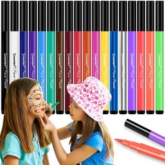 Drawdart 18 Colors Face Painting Markers – Water Resistant, 18