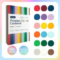 180 Sheets Thick Construction Paper Assorted Colors 8.5×11 120GSM 32LB Craft …