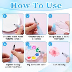 8Pcs Watercolor Brush Pens, Refillable Water Brush Pens Premium Leakproof Wat…