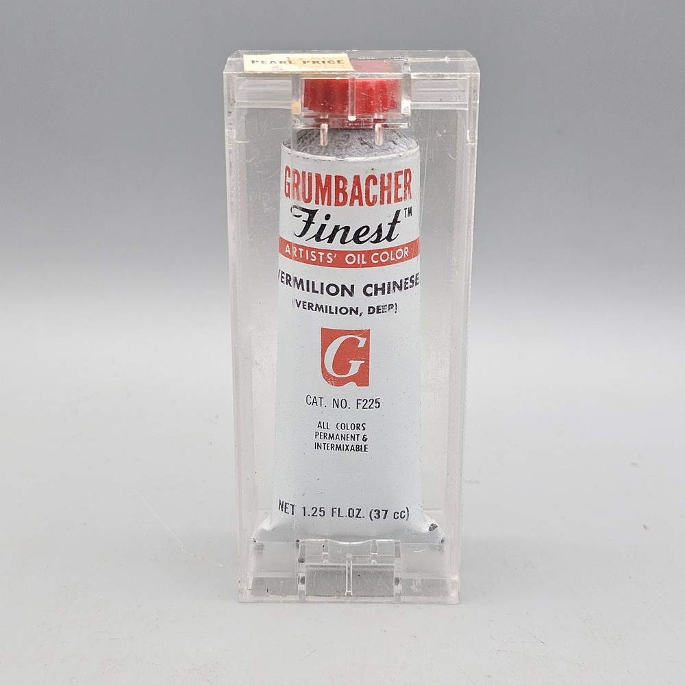 Grumbacher Vermilion Chinese Finest Artist Oil Color Paint F225 37ml 1.25 fl oz