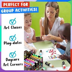 50 Dot Markers Bulk Classroom Pack (10 Colors W/Gold, 5 Activity Books) | Was…