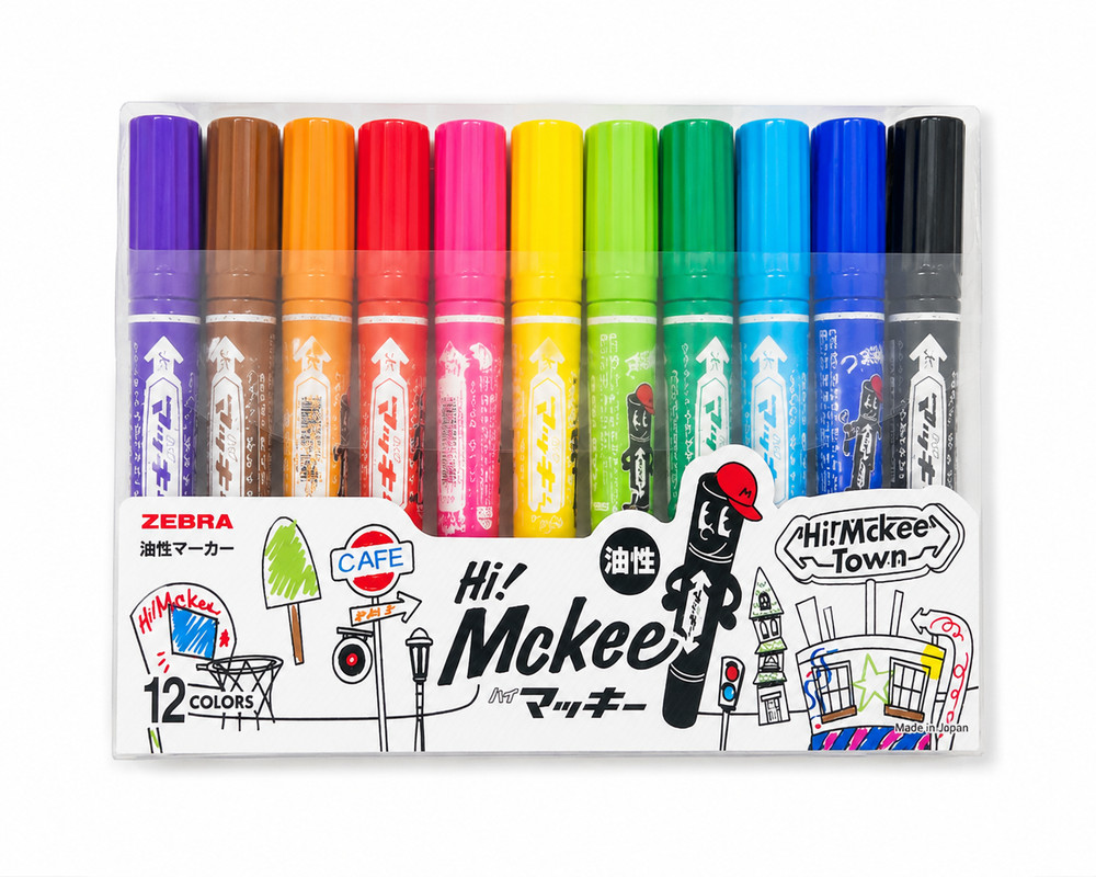 ZEBRA Hi McKee 12 Color Marker Set Japan Limited Oil-Based Dual Tip MC12C-25-HM