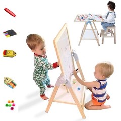 Kids Art Easel, Deluxe Standing Easel Set, Adjustable Art Table, Dry Erase Bo…