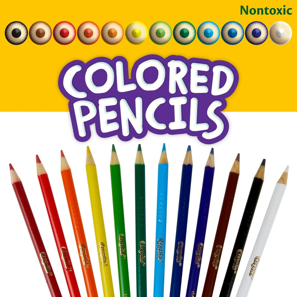 Crayola Assorted Colored Pencils – 12 Colors Per Box (Lot of 5) NIB D16