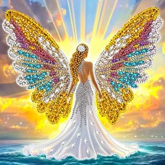 KEYIFA Diamond Art Angel Painting Kits 30x30cm, – Multicolored