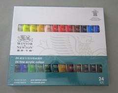 Winsor & Newton Fine Acrylic Paint Set of 24 10ml Tubes NEW Sealed