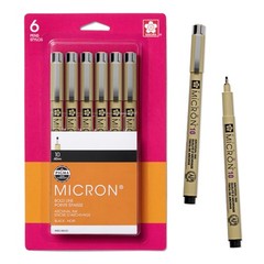 Pigma Micron Pens set 10 Tip Size Black Ink Fine Point Stationery