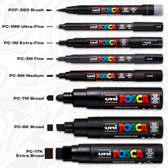 Posca PXPC3M16A Acrylic Paint Marker Set, Fine, Multicolor