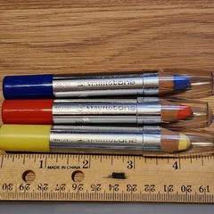 3 Vintage STABILOTONE Schwan Stabilo Fat Color Pencil Red Blue Yellow Set