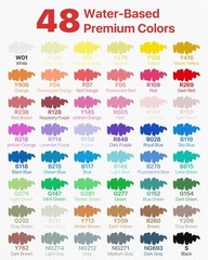 48 Colors Acrylic Paint Markers with Canvas Bag, Water-Based No-Bleed Paint P…