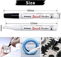 2 Pack Permanent Black & White Oil-Based Paint Pens for Versatile Creativity