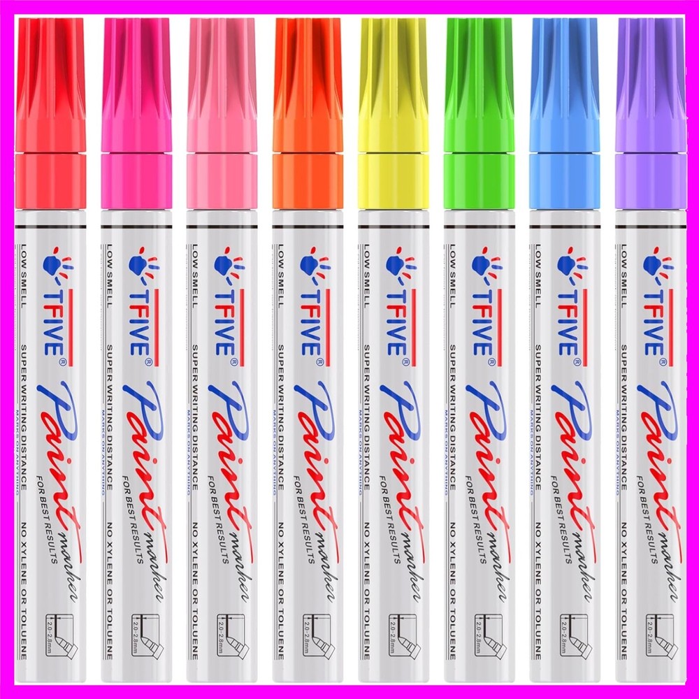 TFIVE Fluorescent Paint Markers, 8 Colors Neon UV Paint Pens for Blacklight – Oi