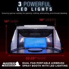 Portable Dual Fan Hobby Airbrush Paint Spray Booth Kit with Odor Extractor