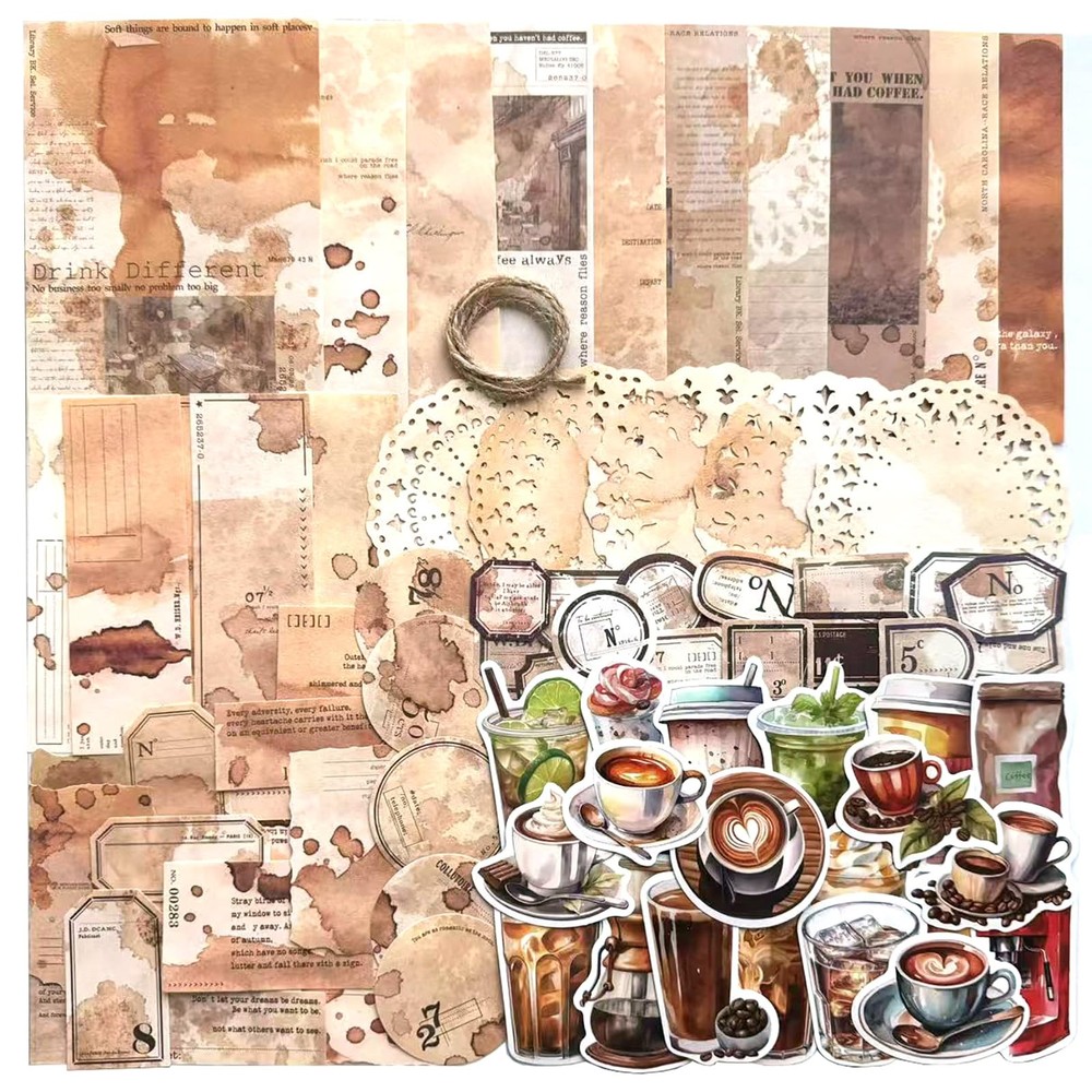 115 Pieces Coffee Drink 3 inches x 5 x 0.5 inches, Multicolor