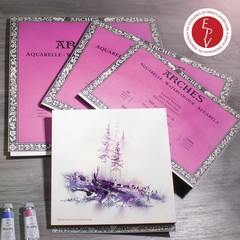 Watercolor Paper Block, Hot Press, 7.9″ x 7.9″, 140 pound