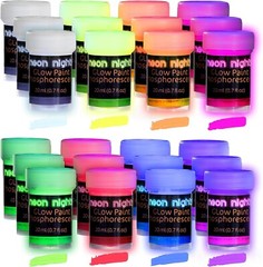 Glow-In-The-Dark Paint Set – 24 Multi-Surface Colors for Lasting Impressions