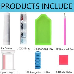 Vase Flower Diamond Art Kits for Adults,5D Full Round Drill Diamond Painting Kit