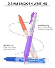 Erasable Gel Pens, 0.7 mm Medium Point, Retractable Erasable Pens, Multicolor