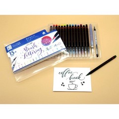 AKASHIYA Watercolor Brush Pen Set, 14 Colors + 2 Pieces, CA350S-04