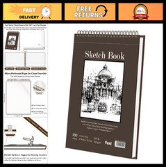 Large 11×14″ Sketchbook – 100 Sheets, 68lb Drawing Paper Pad for Artists