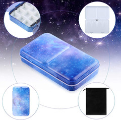 53 Pieces Empty Watercolor Paint Palette Metal Watercolor Tin Box Palette Half T