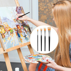 4Pcs Comb Artist Brush Set, Rake Brushes for Painting with Birch Wood Handle, Pa